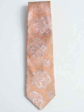 Elegant Paisley Orange Tie